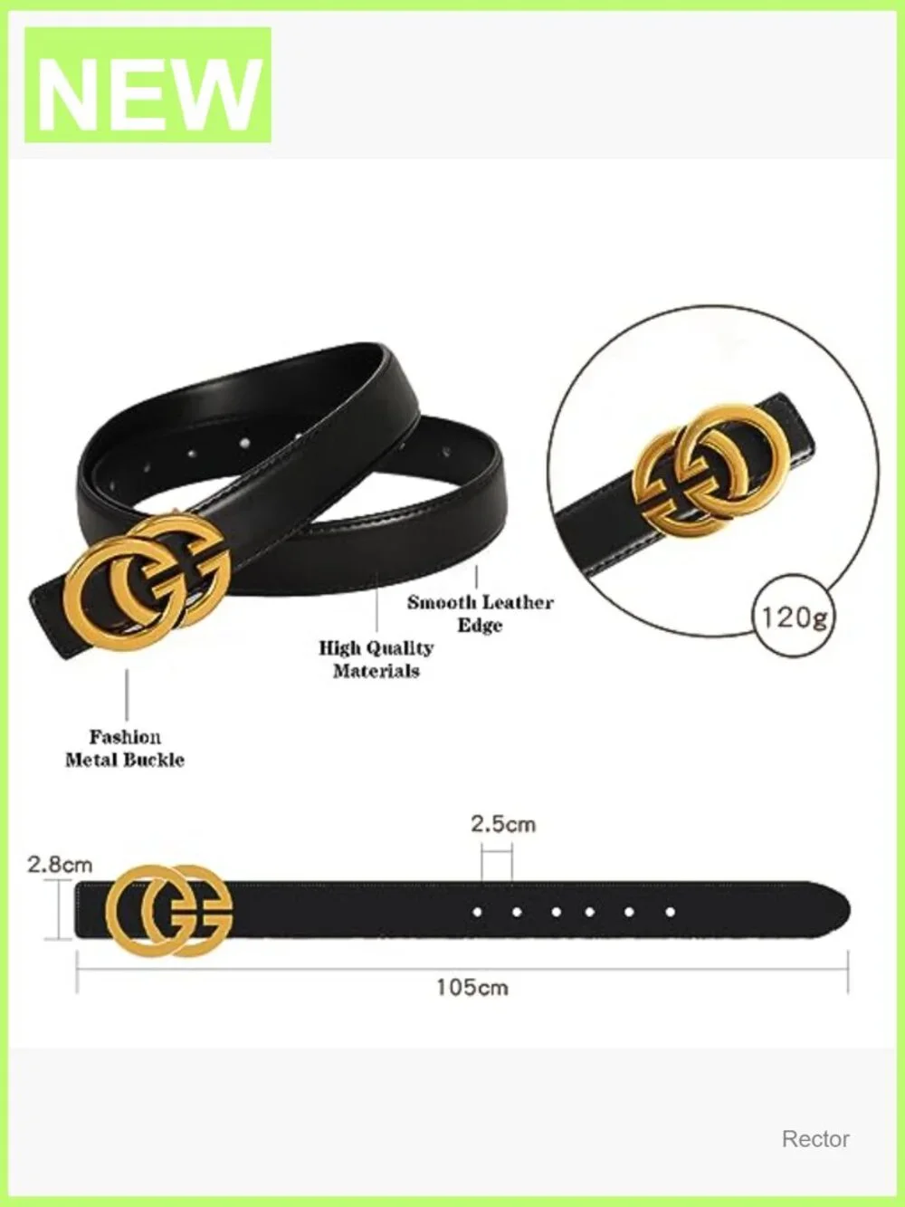 Classic Metal Buckle Faux Leather Belt for Jeans & Dresses